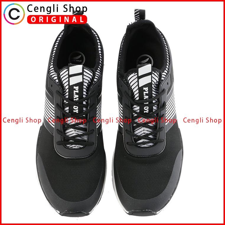 SEPATU PLAYBOY ORIGINAL SNEAKER CASUAL KETS PRIA TERBARU HITAM PL05