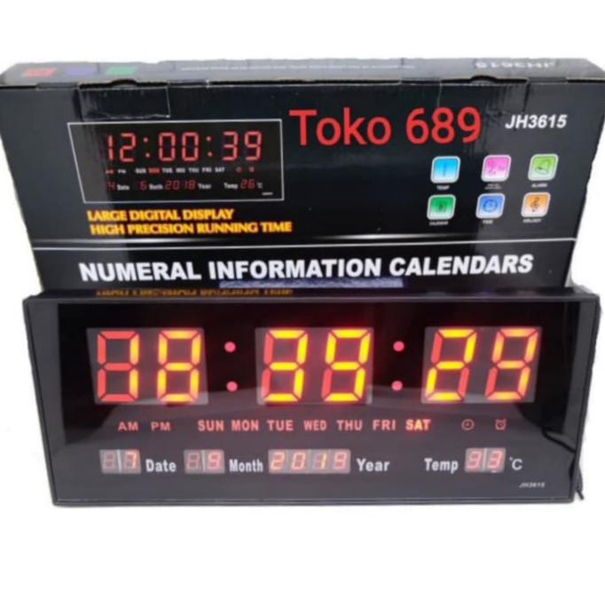 Jam Dinding Digital LED Merah 3615 - Merah