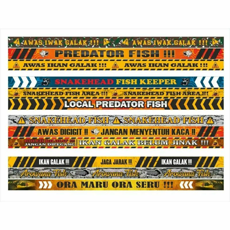 STIKER AQUARIUM tank iwak galak predator fish