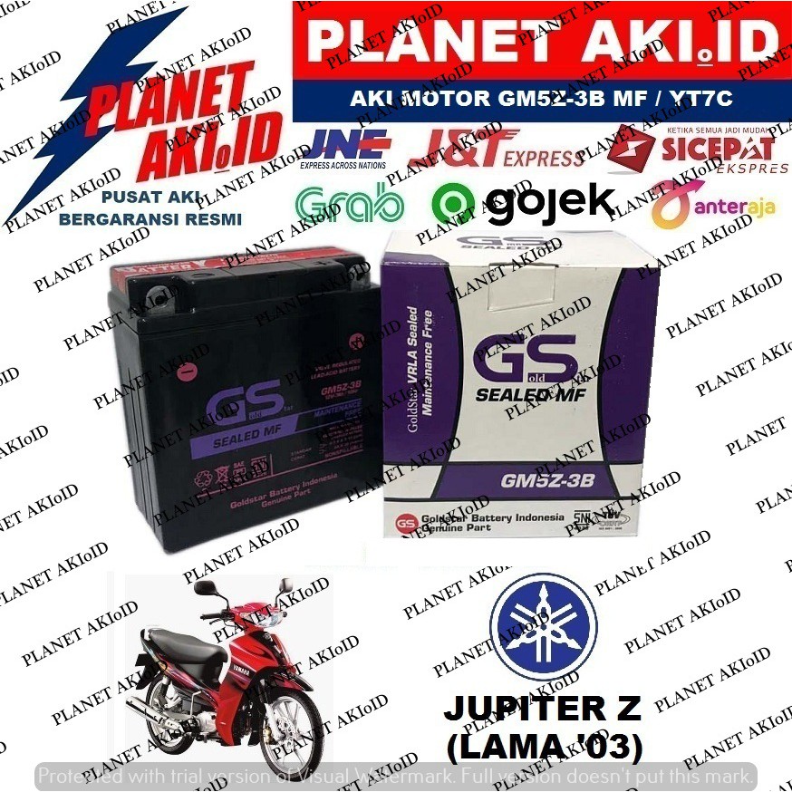 Aki Motor Yamaha Jupiter Z Lama GM5Z3B Accu Kering MF