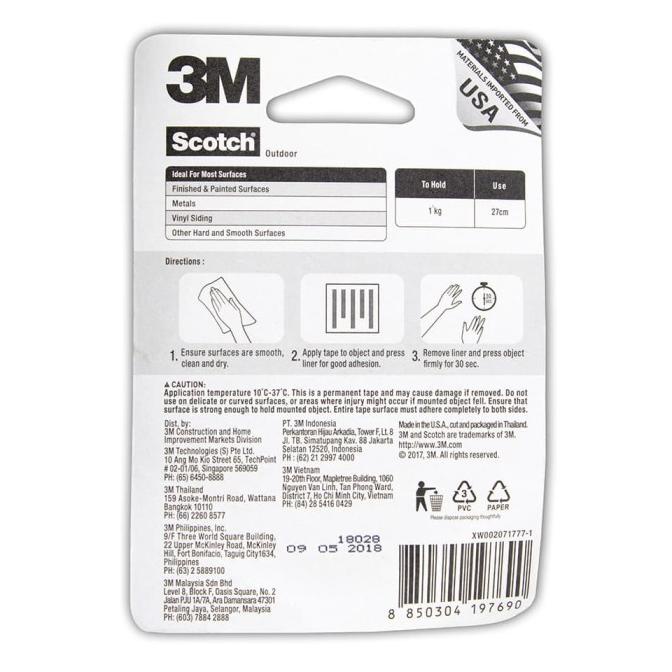 

3M Scotch Double Tape Vhb Mounting Outdoor 4011C 21 Mm X 2 M