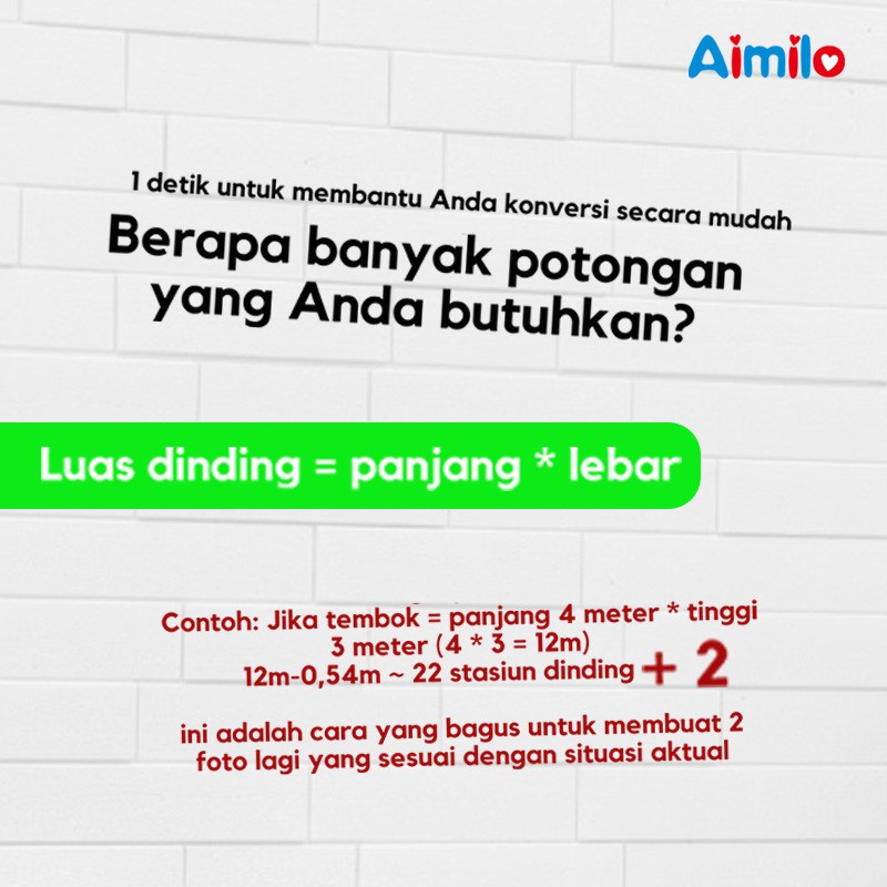 (Aimilo) Wallpaper Dinding 3D Foam Motif Batu Bata Walpaper 3D Foam Murah High Quality-6