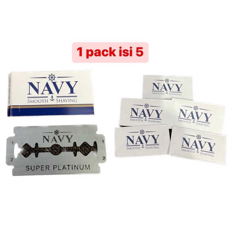 1 Pack silet isi 5 / Silet Navy / Refill Isian silet/ Isi Silet cukuran