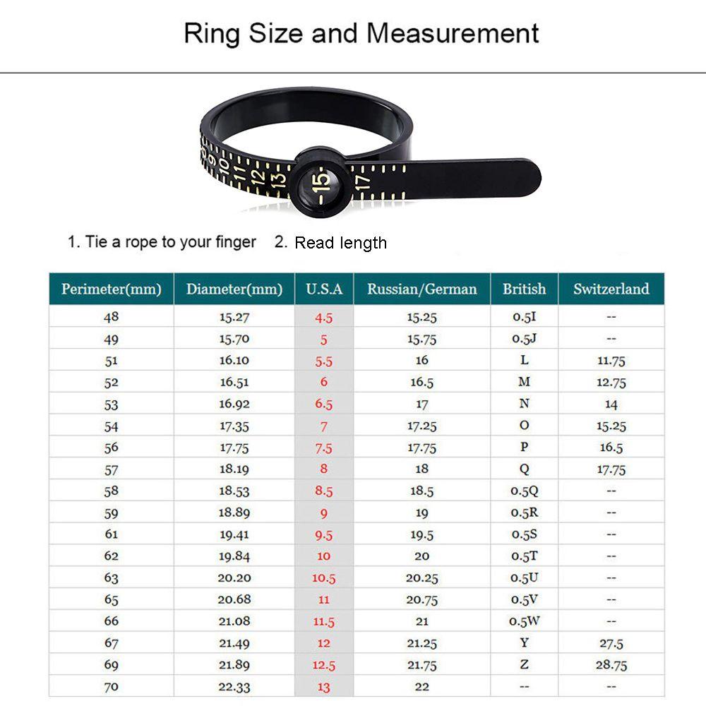 Top Ring Sizer Measure Black With Magnifier Ukuran As Asli Tester