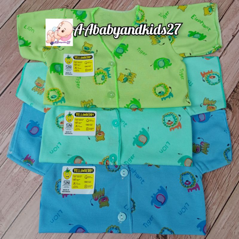 PRODUK TERBARU!!!YellowBerry 6PC Baju Bayi Lengan Pendek Full Print Warna Usia Newborn Lembut dan SNI