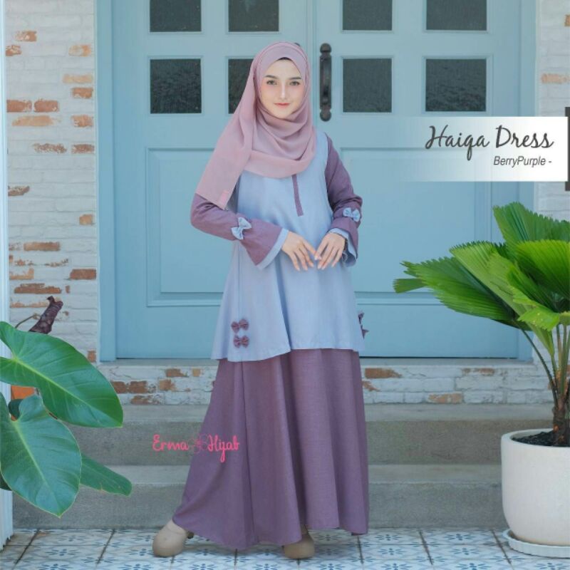 HAIQA DRESS ERMA HIJAB BAHAN KATUN DENIM