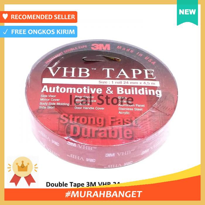 

Double Tape 3M Vhb 24 Mm Panjang 4,5M Strong - Pengikat & Perekat - Selotip & Double Tape