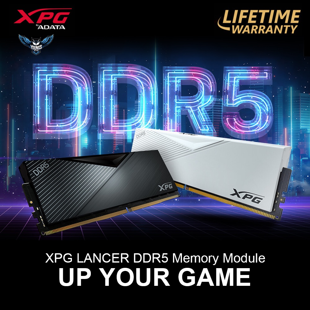 RAM DDR5 XPG LANCER 16GB 5200 GREY / WHITE | adata pc single 5200mhz black