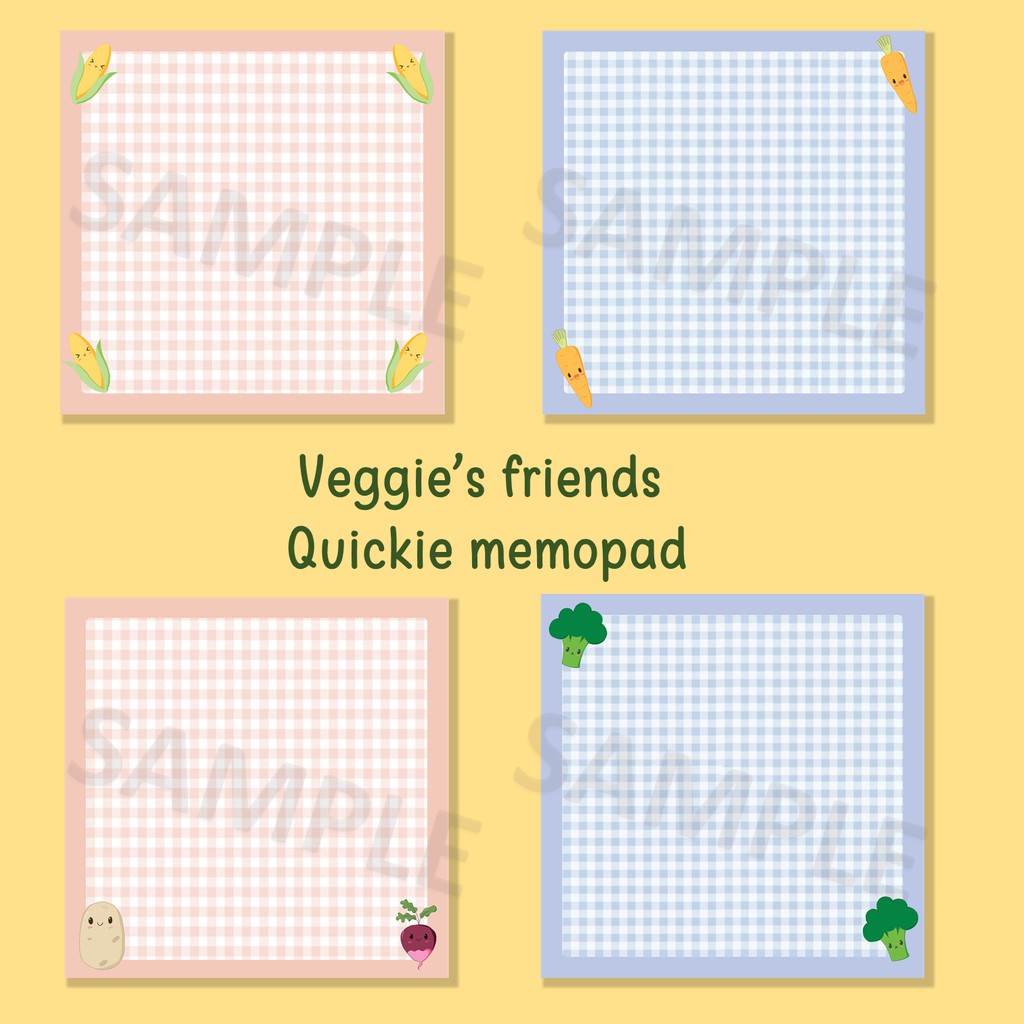 

Memo Pad Planner Note - Veggie Friends (12 lembar)