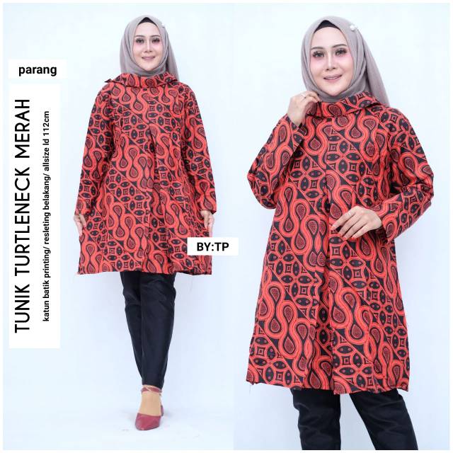 Tunik turtleneck merah cantique