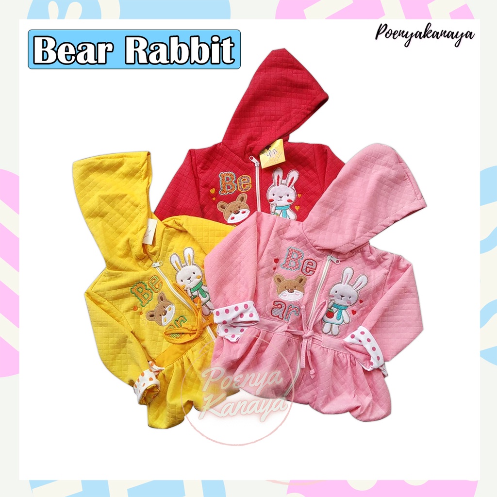 JK16 Jaket Kupluk Bayi Perempuan Renda-Bear Rabbit