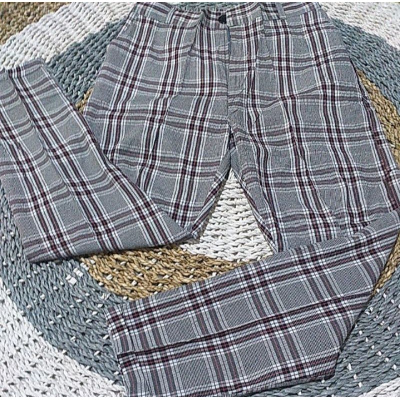 Celana panjang wanita kotak zara