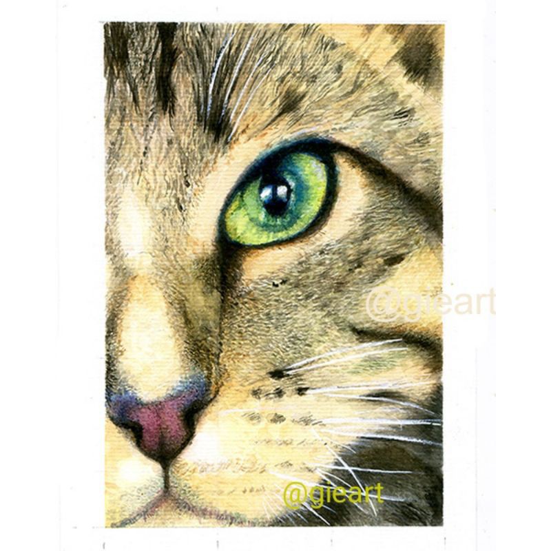 

Original watercolor painting - Eyes 02