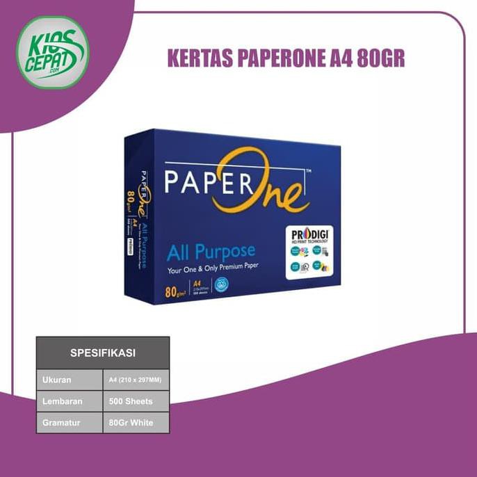 

KERTAS PAPERONE A4 80GR (KERTAS HVS) KODE 89