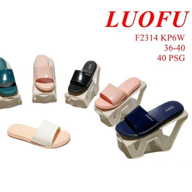 sendal karet slop luofu new,sandal wanita karet kekinian terbaru nyaman,sendal teplex inport luofu