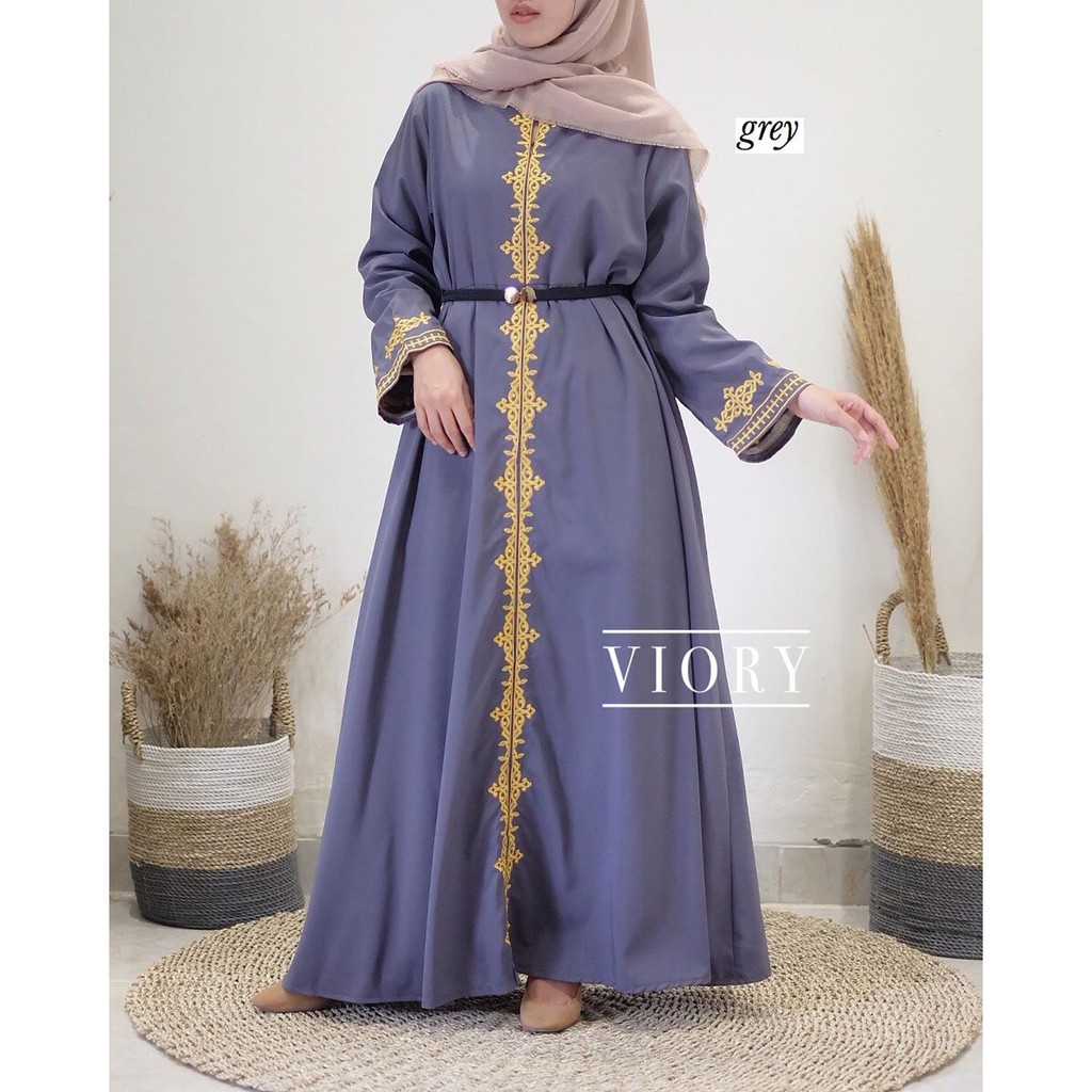 ABAYA BORDIR (Dress Abaya/ Dress Lebaran/ Gamis Bordir)