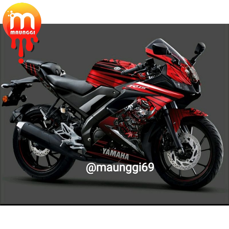 Sticker r15 v3 merah Decal r15 v3 full body Striping motor r15 full motif Stiker variasi r15 v3