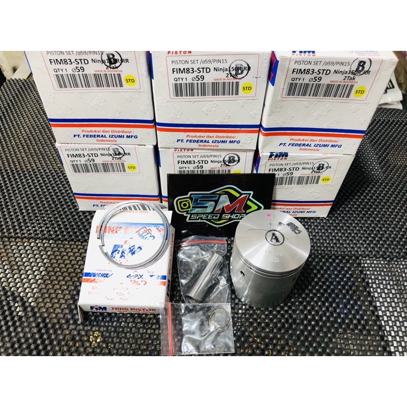 PISTON KIT FIM  atau SEHER KIT FIM83 NINJA 150 R RR Diameter 59,00mm KODE A B C PIN 15 Seher Kawasak