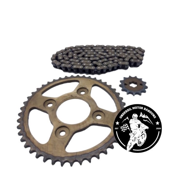 GIR GEAR SET SUPRA FIT NEW REVO LAMA SUPRA X 125 KHARISMA KARISMA 13/45 RANTAI TEBAL 428H-120L