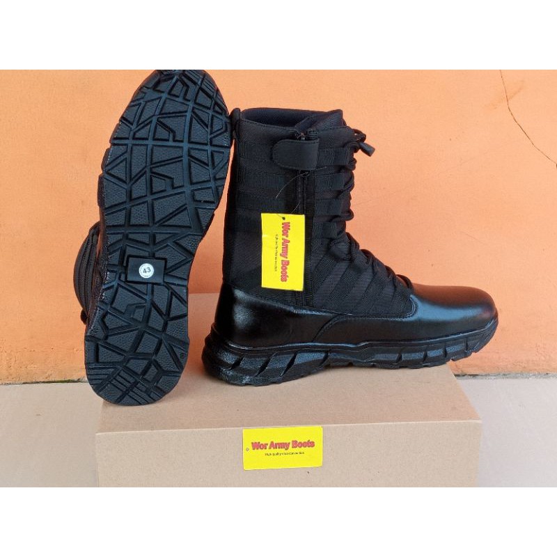 Sepatu PDL Ninja kulit sapi asli by Wor Army Boots