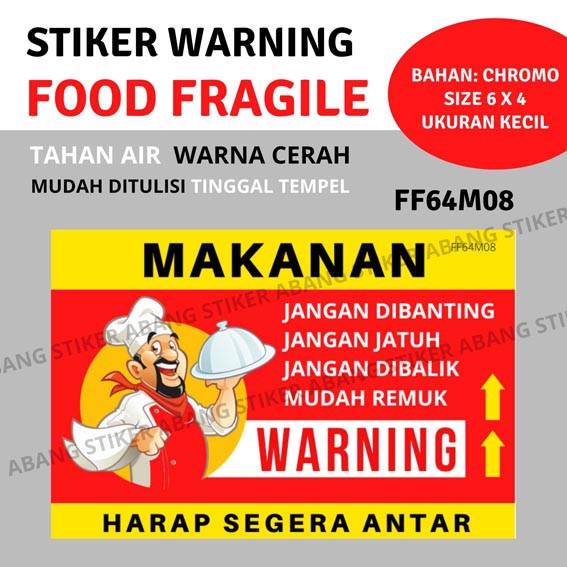 Stiker Food Fragile Koki Kecil