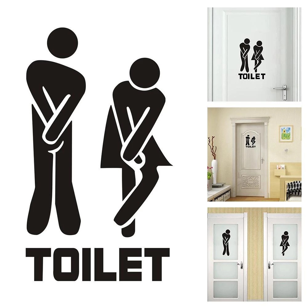 Stiker Dinding Toilet Universal Bahan PVC Tahan Air Dapat Dilepas