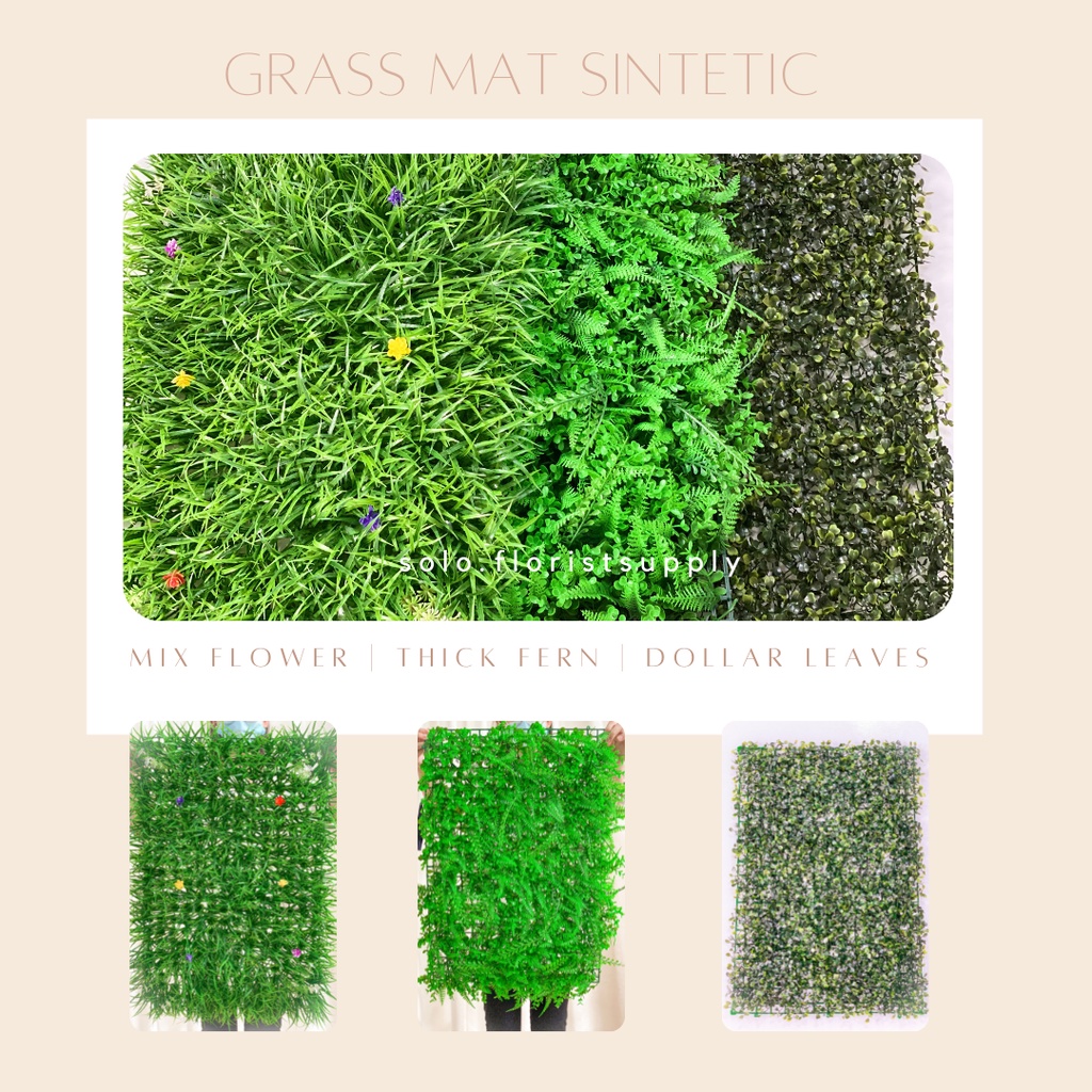 GRASS MAT SINTETIC / Daun alaska / Daun diNding / Dekorasi cafe papan daun papan rumput sintetis rum