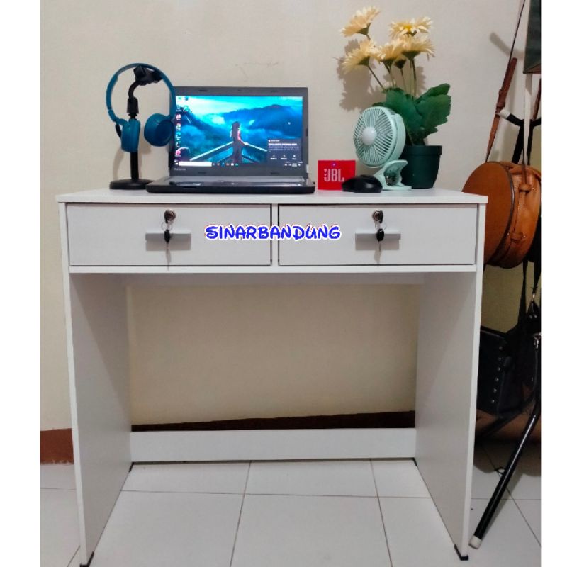 MEJA KANTOR MEJA KERJA / MEJA KIOS 2 LACI MINIMALIS ADA KUNCI
