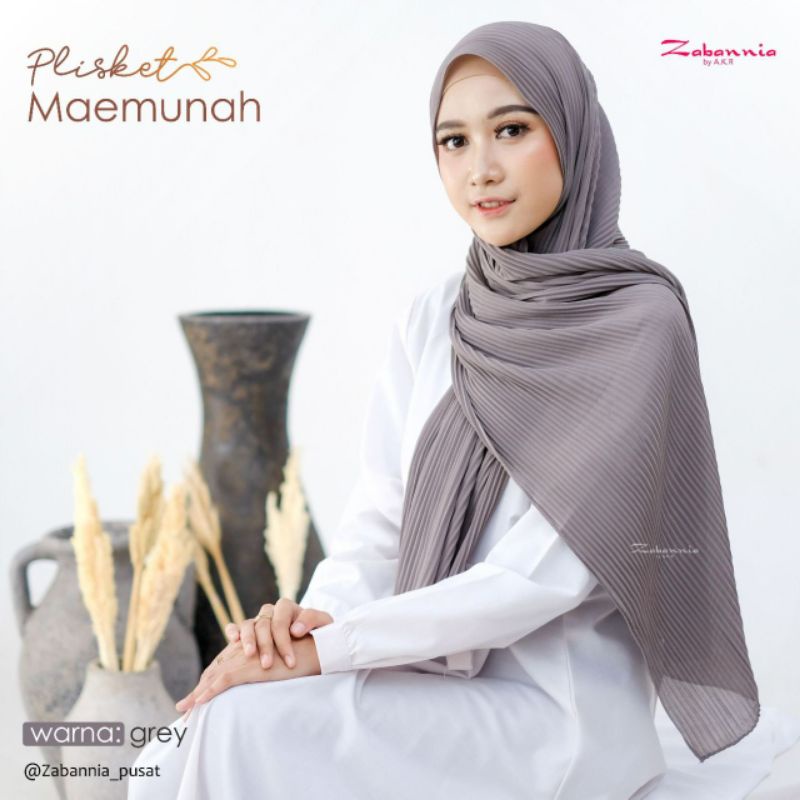 HIJAB PASHMINA PLISKET FULL  MAEMUNAH || ORI ZABANNIA