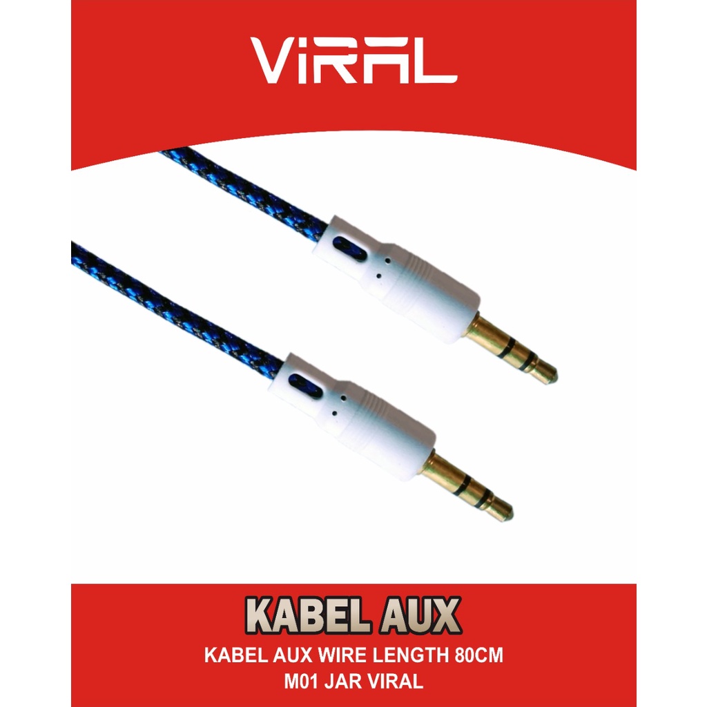 KABEL AUX M01 JAR VIRAL 80CM (HARGA 1PCS) FREE TOPLES BELI 10PCS