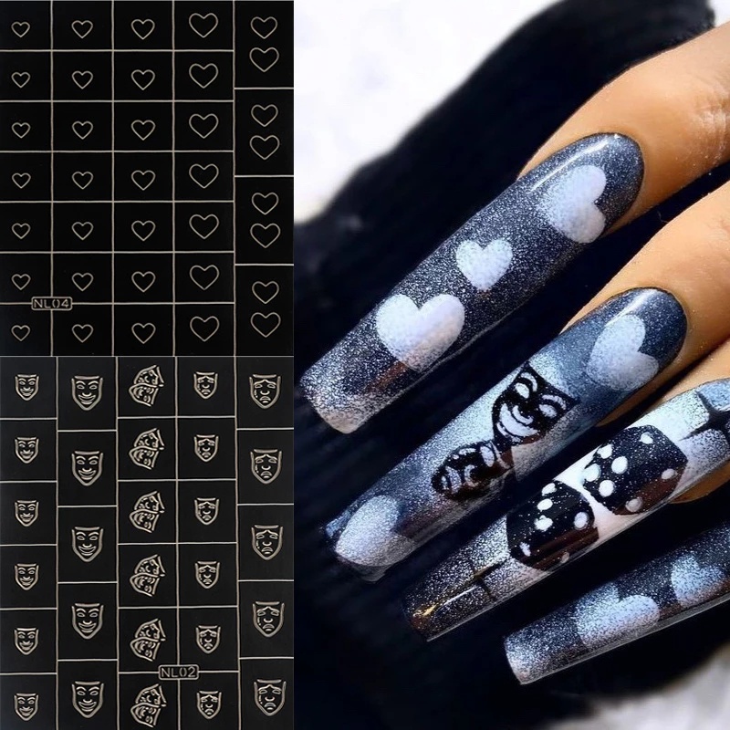 Stiker Kuku Motif Kupu-Kupu Hati Untuk Nail Art