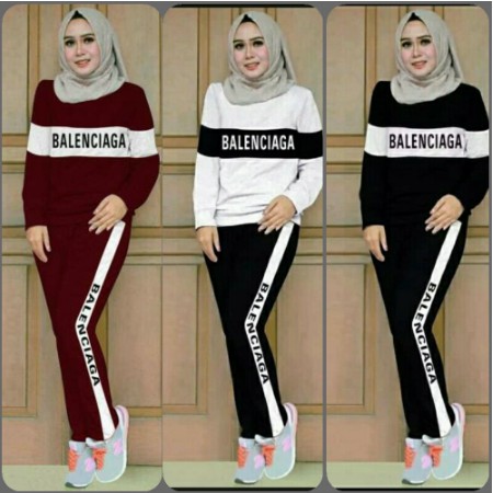 PROMO stelan olahraga balenci baju senam muslim ba Setelan Wanita Adidas Training Babyterry Jumbo Bi