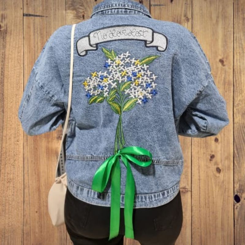 JAKET JEANS ANAK DAN DEWASA BORDIR FLOWER USIA ANAK  2TH-11TH MODEL TERBARU