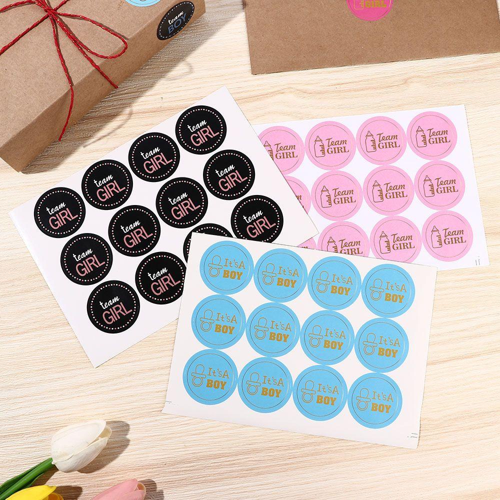 Nanas 120PCS Team Boy/Girl Stiker Pink/Biru Paket Dekorasi Suara Game Paster Baby Shower