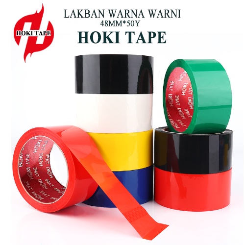 HOKI TAPE 48MM*50Y WARNA-WARNI Perekat Murah Super Kuat LAKBAN ISOLASI WARNA-WARNI