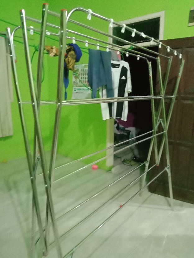 Promo Menarik Jemuran Baju Pakaian Stainless 12 Palang Anti Karat Super Murah - Mustang