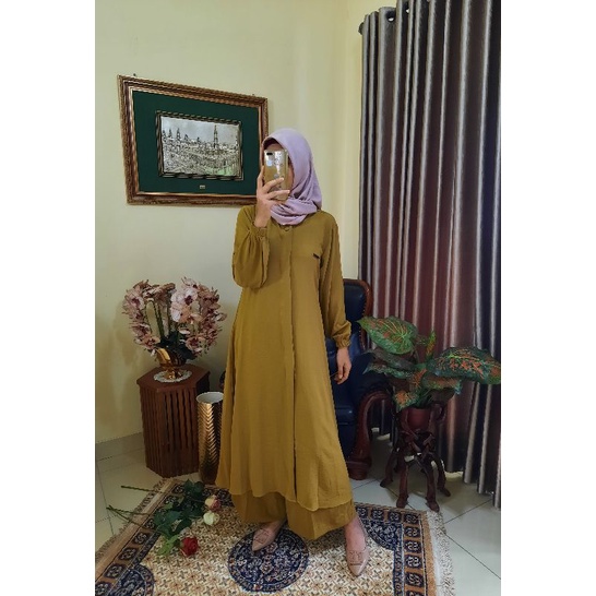 Set Tunik Rayon Crinkle asli NMR by Namira