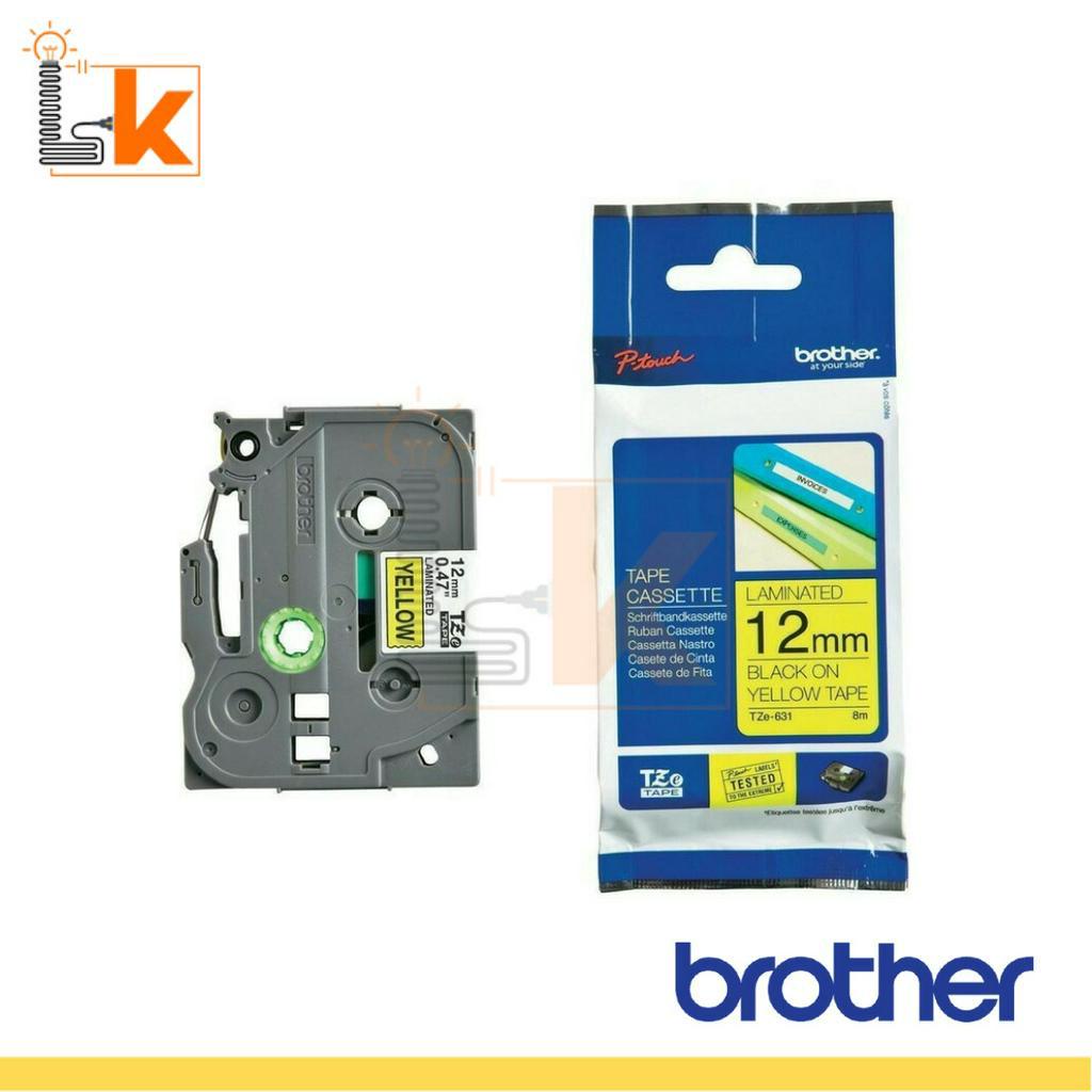 

BROTHER TAPE CASSETE TZE-631 LAMINATED 12MM BLACK ON YELLOW TAPE