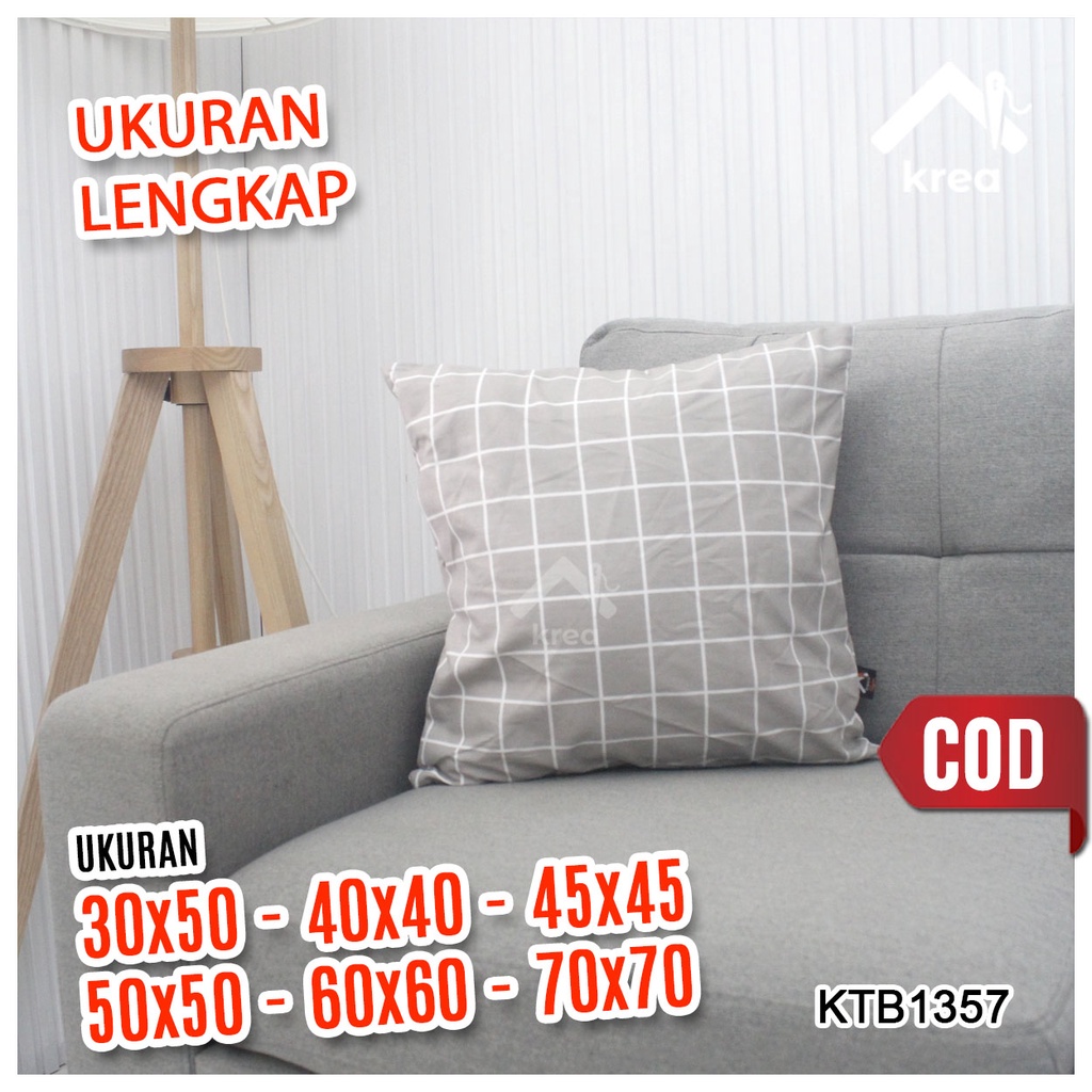 Sarung Bantal Sofa Ukuran 30x50, 40x40, 45x45, 50x50, 60x60, 70x70 - KTB1357