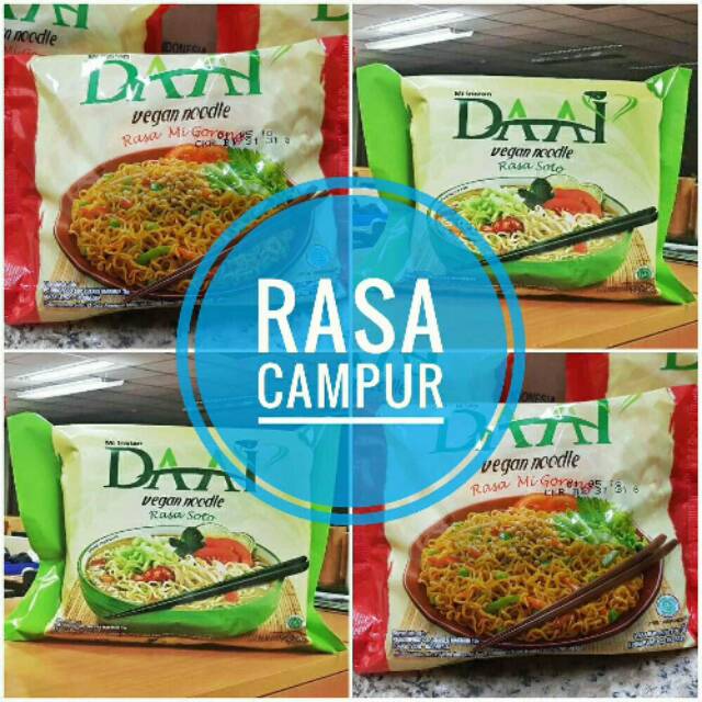 

Mie instan DAAI rasa SOTO & mie goreng vegan bole cmpur