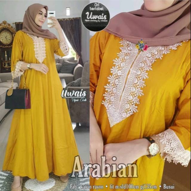 Grosir gamis arabian renda @62K min 3pcs