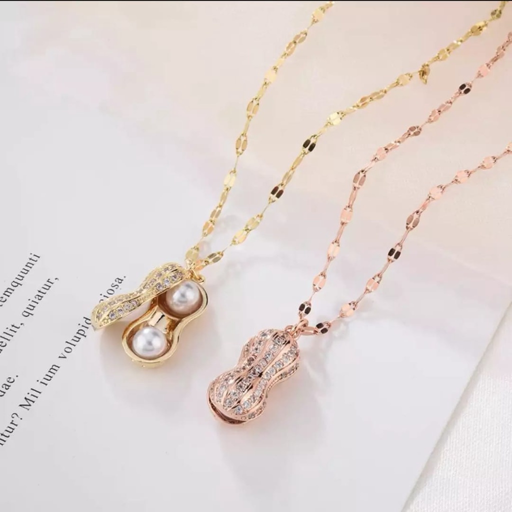 Kalung Titanium Premium Lapis Warna Emas 18K /Kalung wanita titanium Ala Korea Wanita Rantai Choker/kalung wanita titanium import