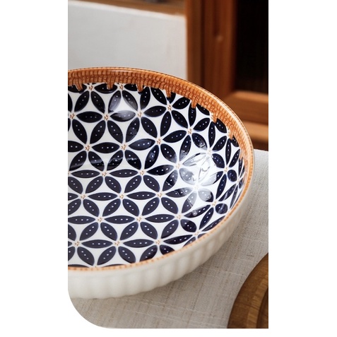 Mangkok Besar keramik motif Bunga / Bowl Large High CApacity