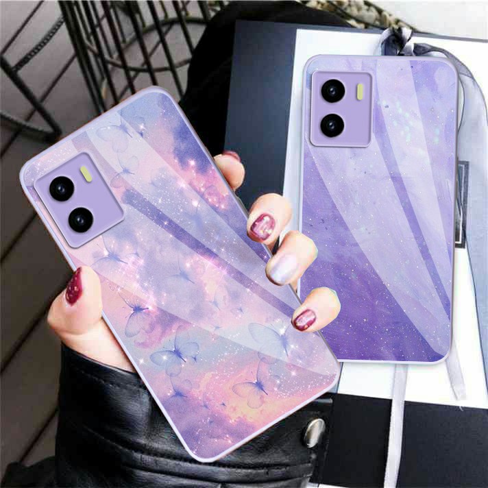 (SW) Softcase Kaca Ungu/Lilack Vivo Y15s Y21 Y21S Y33S Y20 Y12S Y20S Y30 Y30i Y50 Y12 Y15 Y17 softca