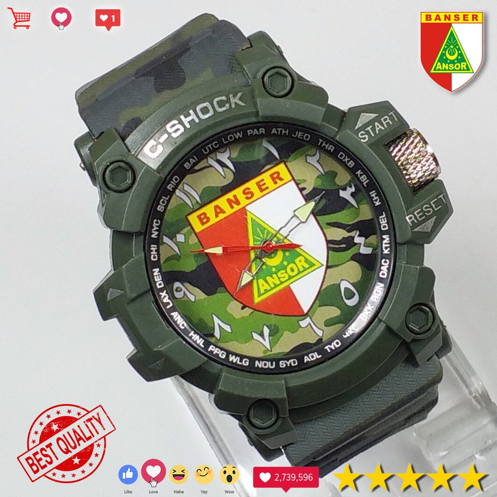 (KEREN &amp; MANTUL) JAM TANGAN BANSER LORENG HIJAU