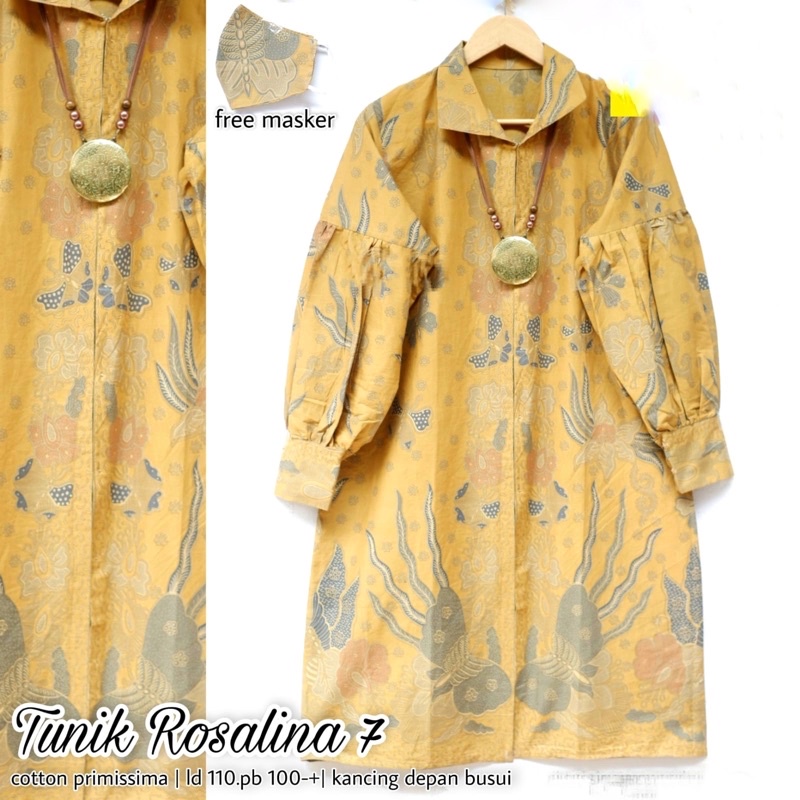 Tunik batik kantor | Dress batik modern model lengan balon