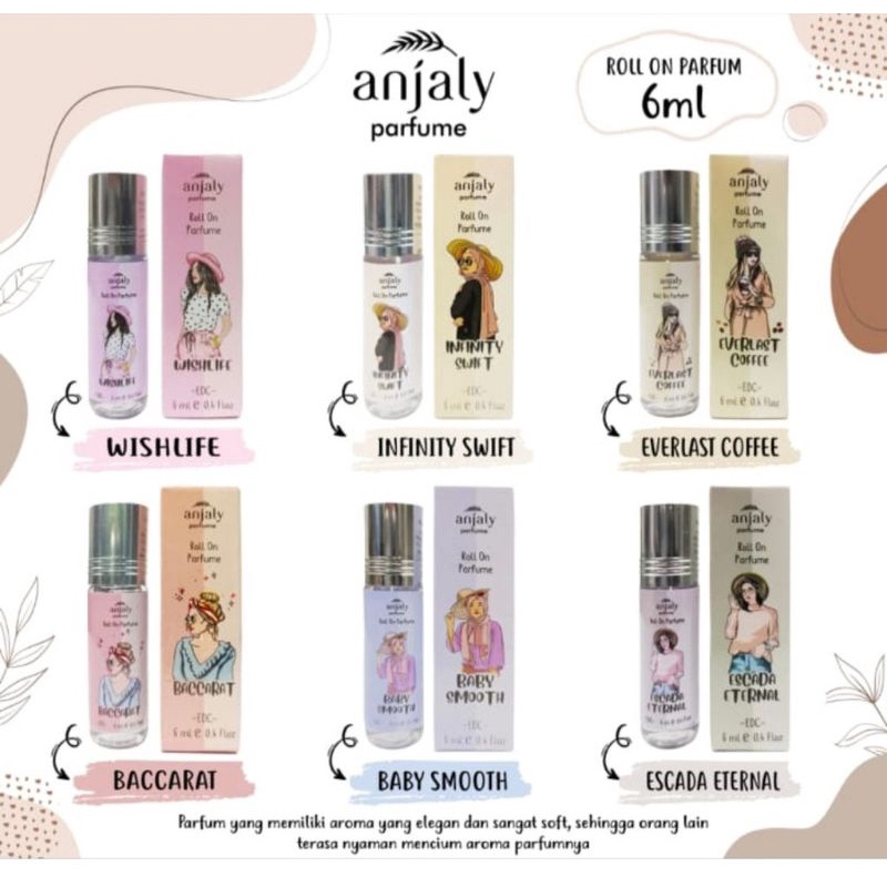 Parfum Anjaly Roll On Parfume 6ml Ori BPOM / Anjaly Parfum Wanita Wangi Tahan Lama / Anjaly Parfume Roll On / Parfum Sehari-Hari / Parfum Tahan Lama / Parfum Roll On / Parfum Wangi Lembut Elegan / Parfum Mini / Parfum Aroma Wangi / Parfum Murah &amp; Wangi