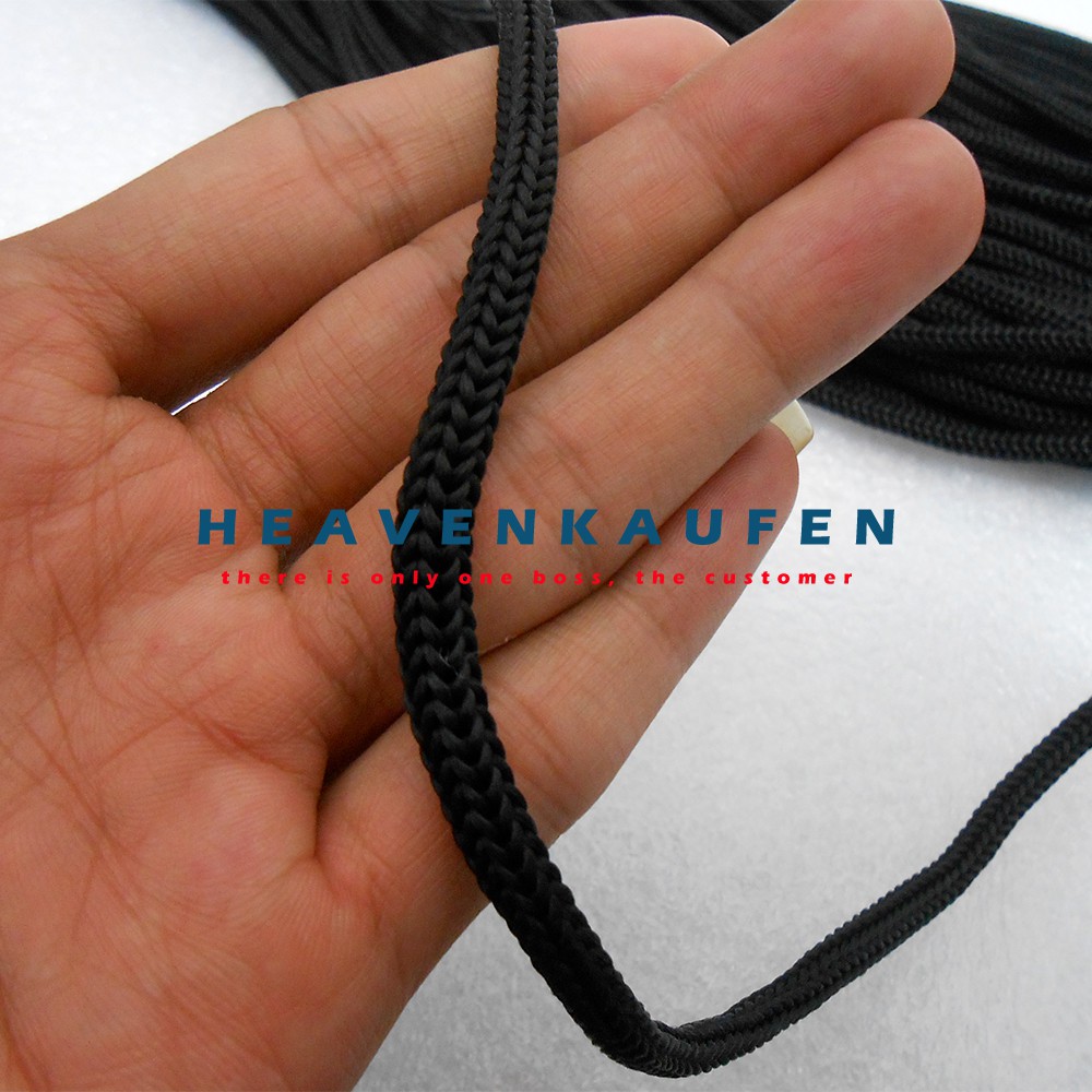 Tali Kur / Tali Cord / Tali Filamen Besar 5 mm Hitam Meteran