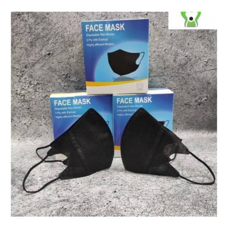 PROMO TERLARIS masker duckbill face mask isi 50 pcs warna putih hitam