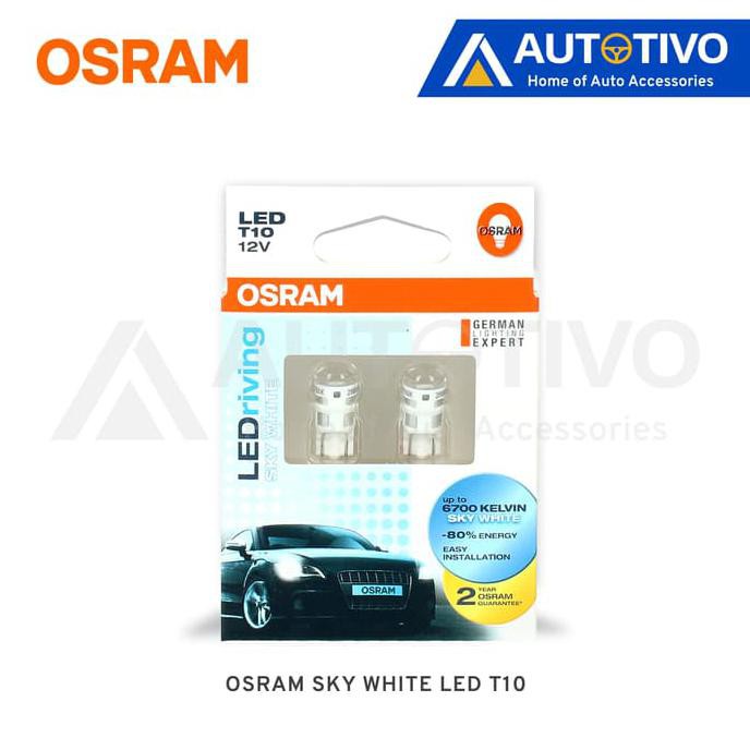 Terpercaya Lampu  Senja Mobil  Led Osram  Sky White T10 12 